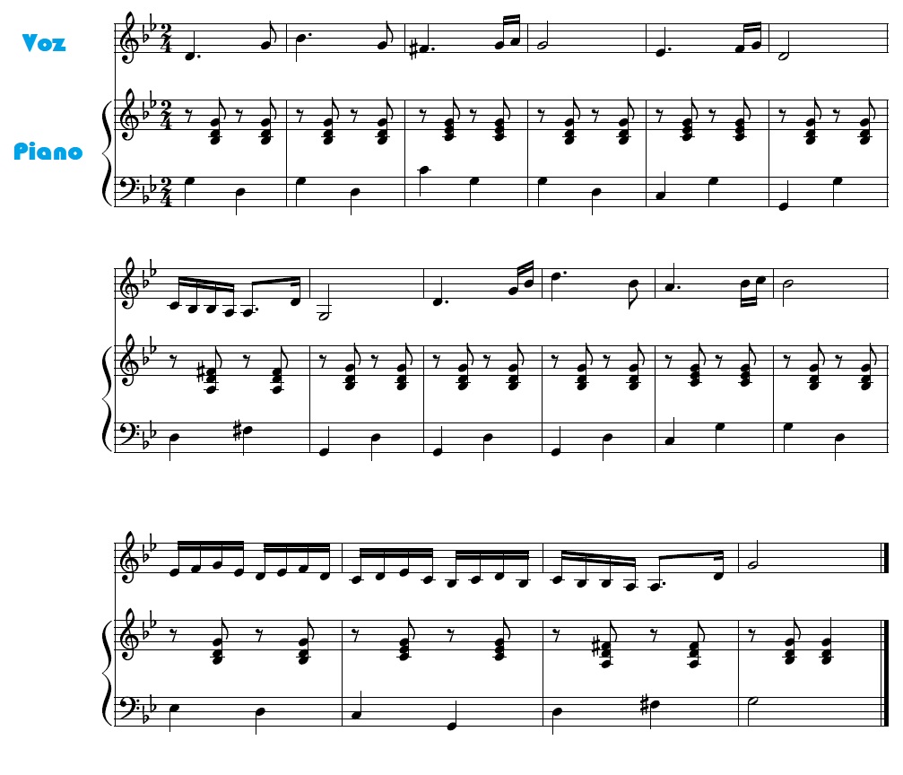 Partitura Voz e piano