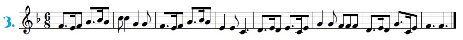 Partitura Melodia 6/8 en Fa M