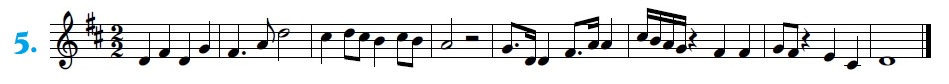 Partitura Melodía 2/3 en Re M
