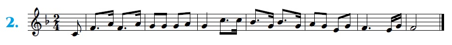 Melodía 2/4 en Fa M