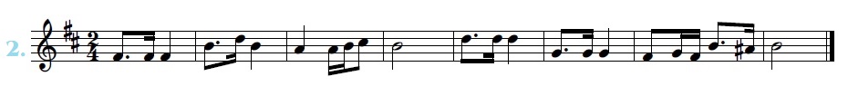 Melodía 2/4 en Si m