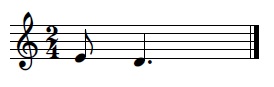 Apoiatura execución MI corchea, RE negra con puntiño