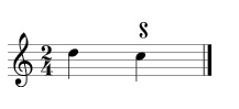 2/4: RE negra, DO negra cunha S vertical enrriba