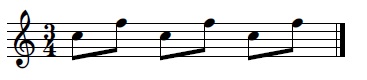 3/4: 6 corcheas Do Fa alternadas