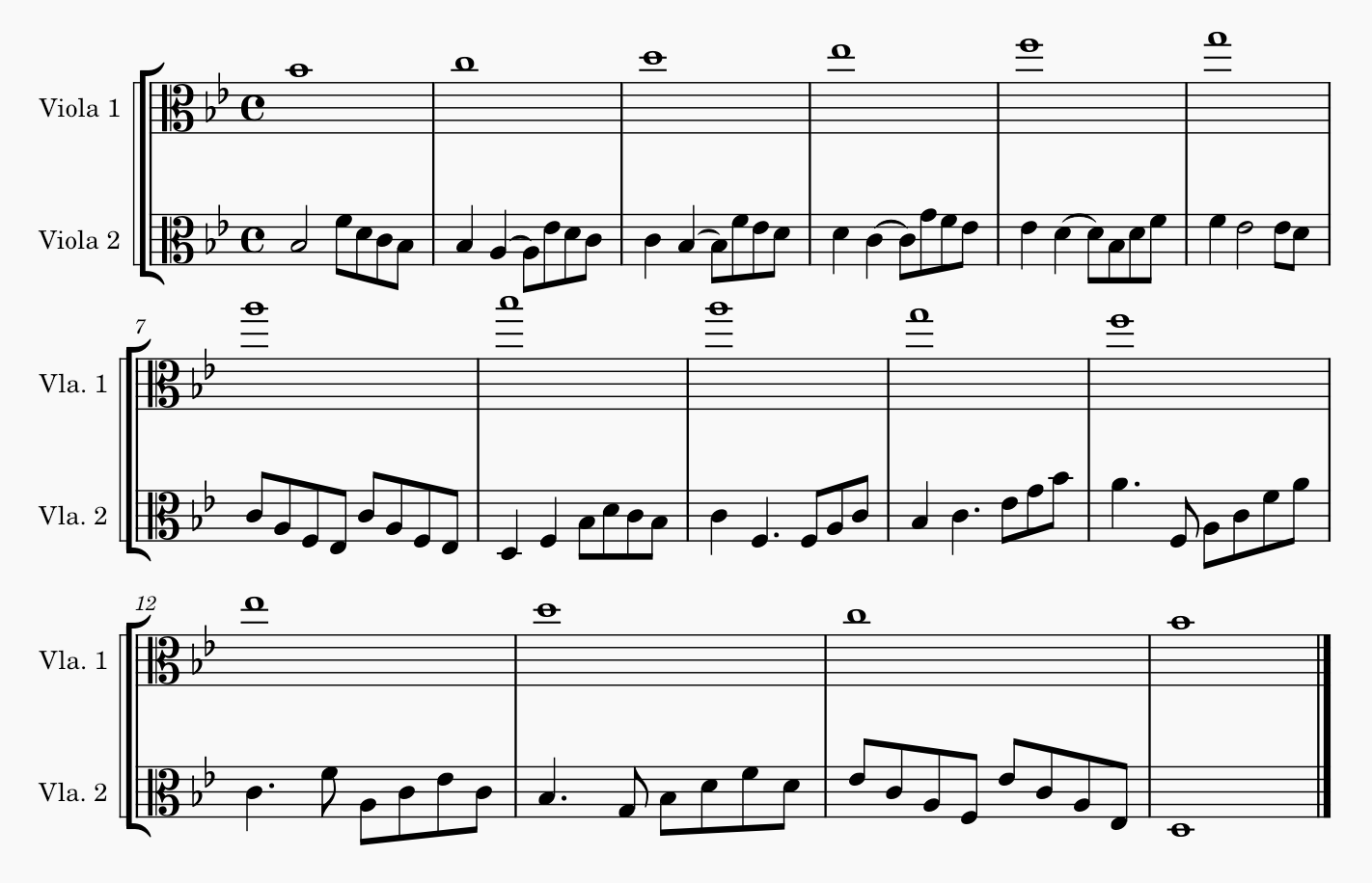 partitura escala en la Maior
