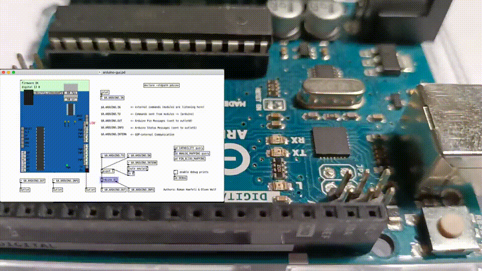 Animación que amosa como responde o LED ante o noso control dende Pduino