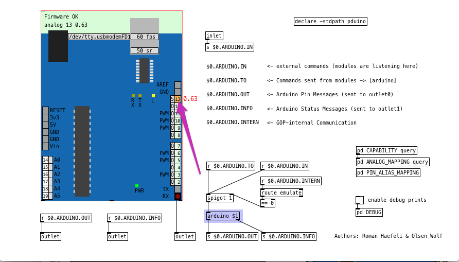 Controlando a posición do servo dende a interface de Pduino