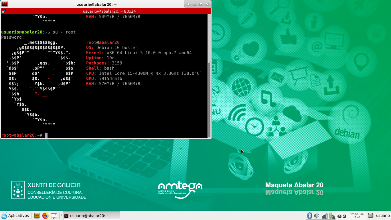 Captura de Acceso a Administrador logo de poñer a palabra chave