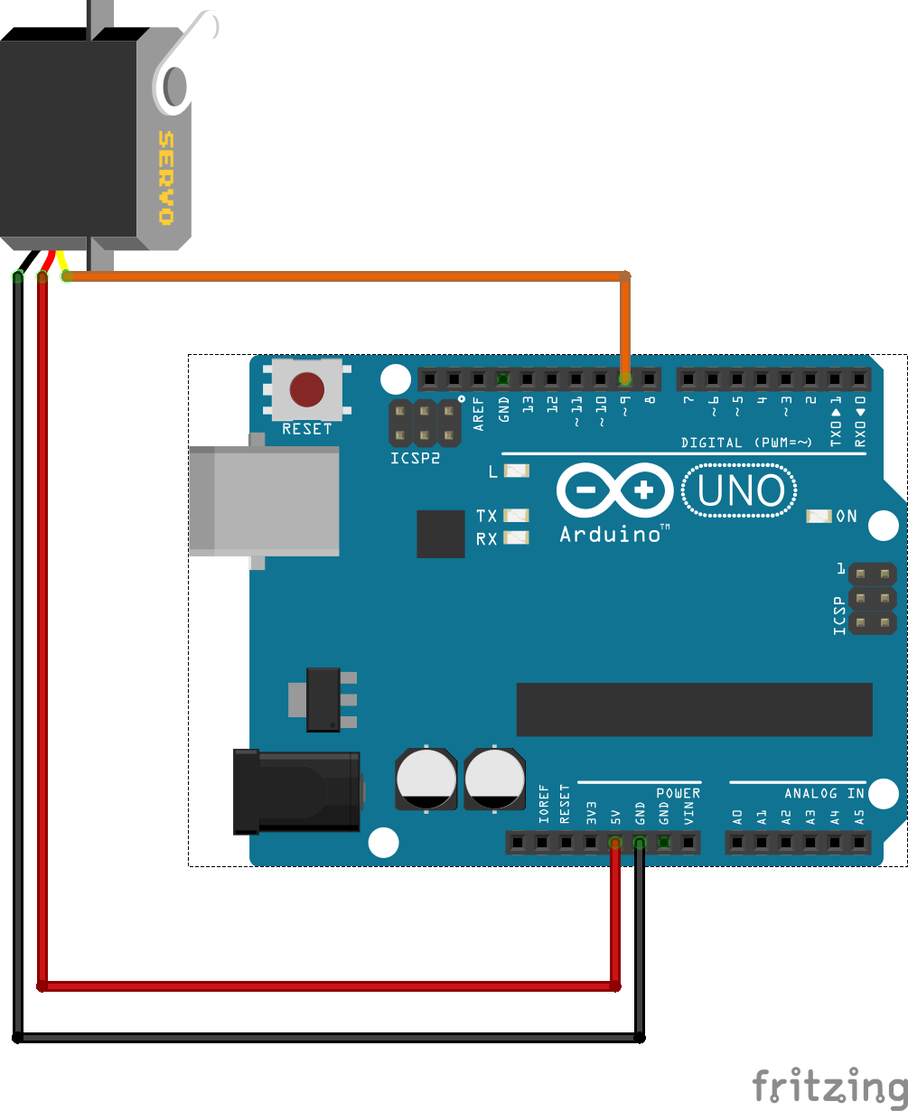 Conexións de servo a Arduino