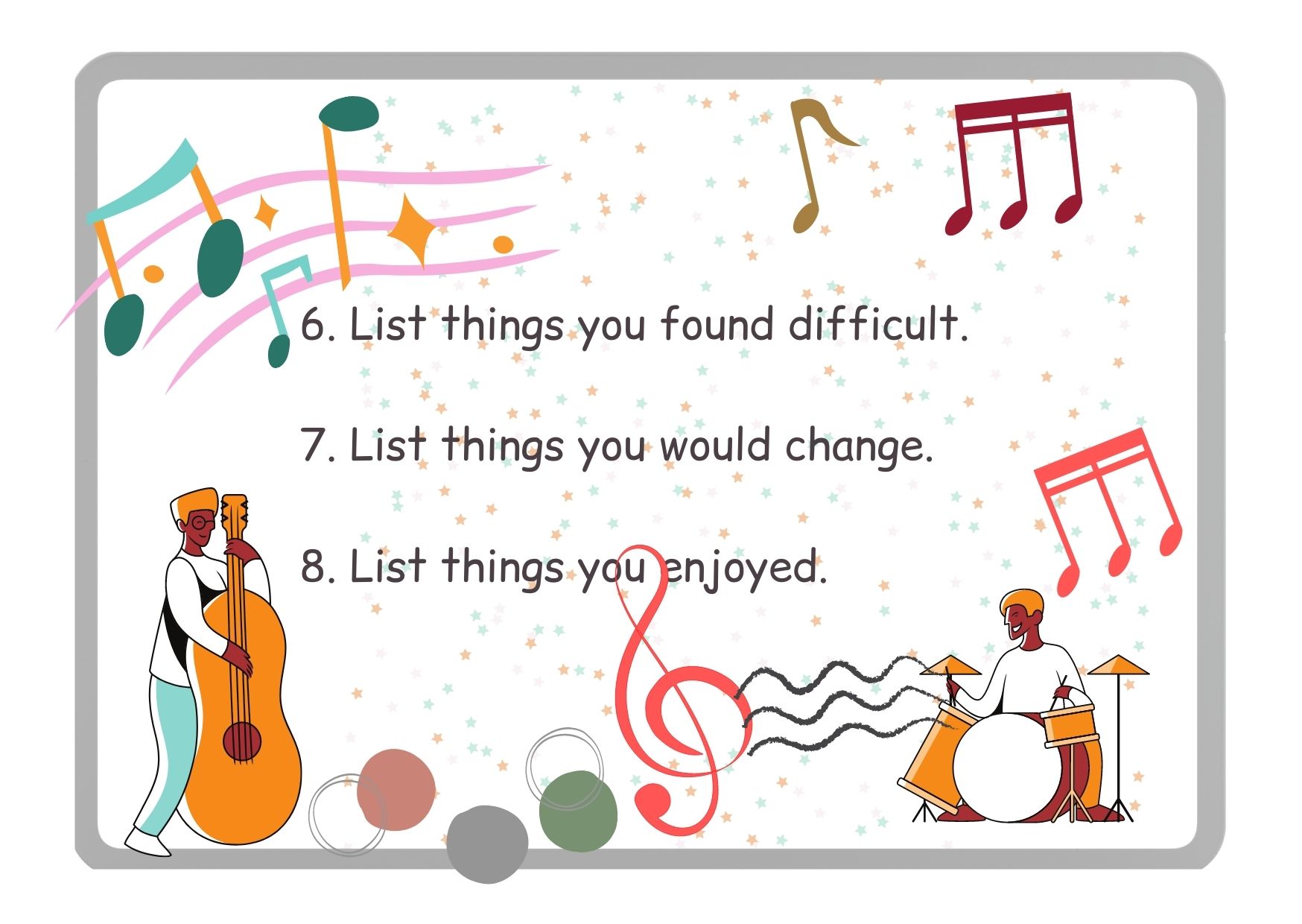 Reflection on difficulties, changes, enjoyment