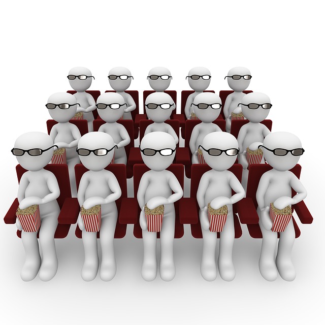 3D images watching a film at the cinema