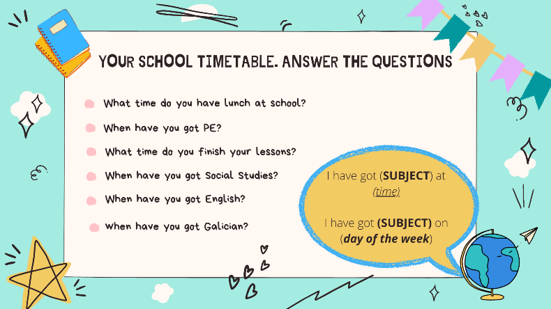 school timetable questions
