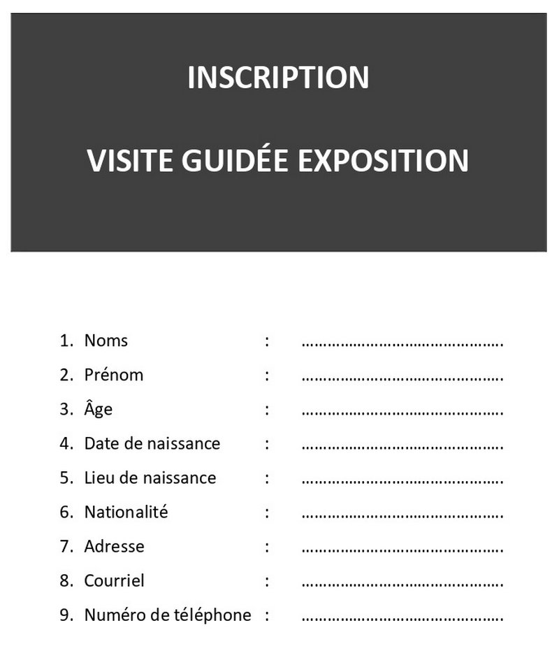 FICHE D'INSCRIPTION - BIENNALE