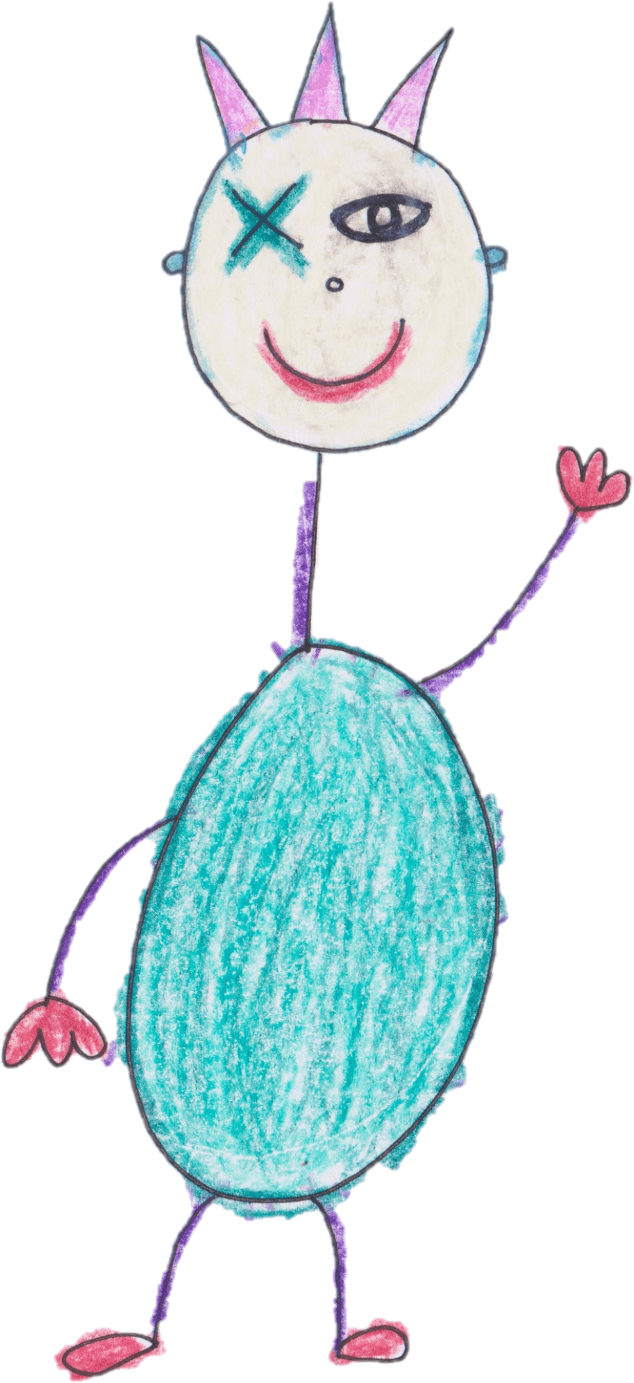 Debuxo dun monstro alto chamado Greeny 