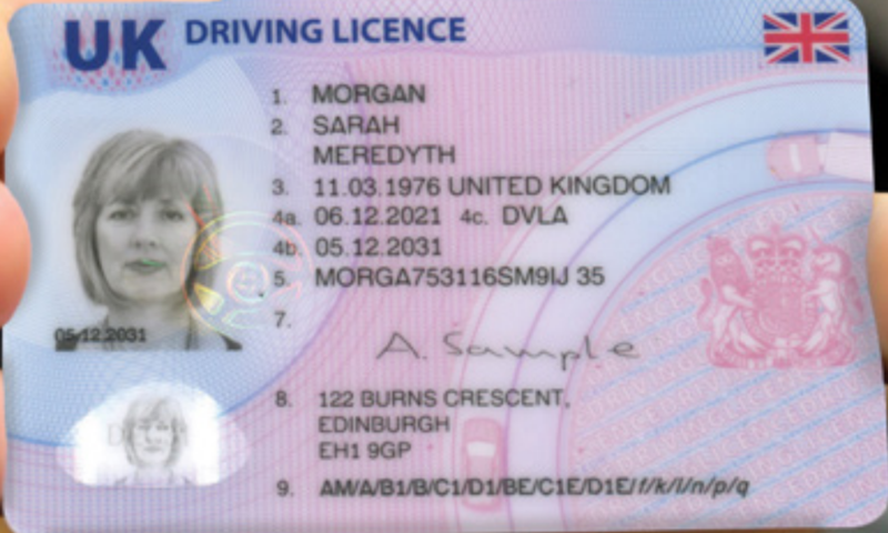 UK driving licence full dec 2021