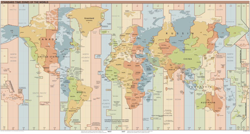 World Time Zones Map