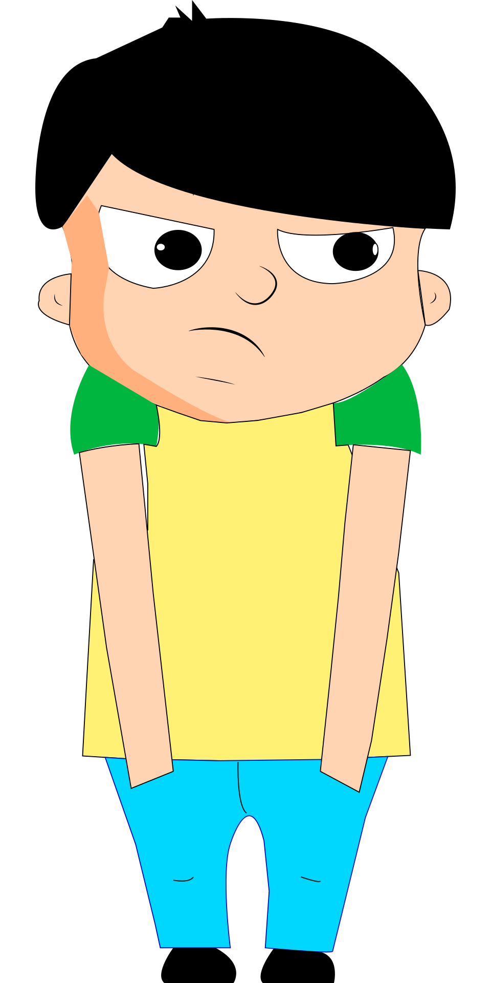 Debuxo de neno enfadado