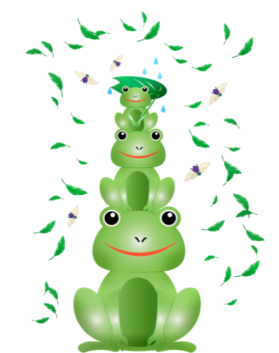 Tres ras unha enriba da outra.