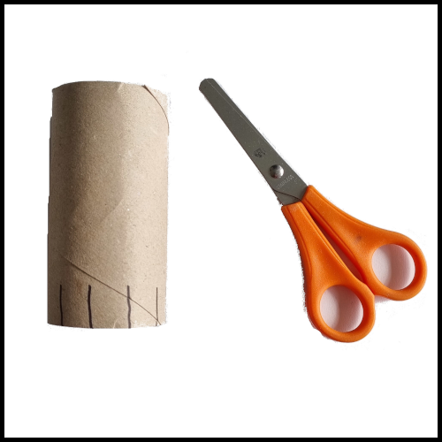 Cut some flaps on the bottom of the toilet paper roll