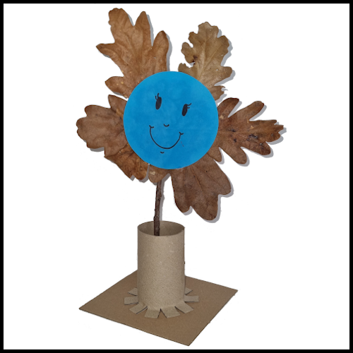 Stick the flower on the ball of dough