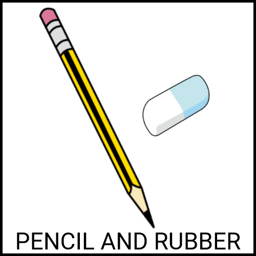 Pencil and rubber