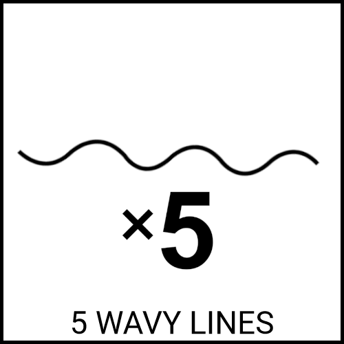 5 wavy lines