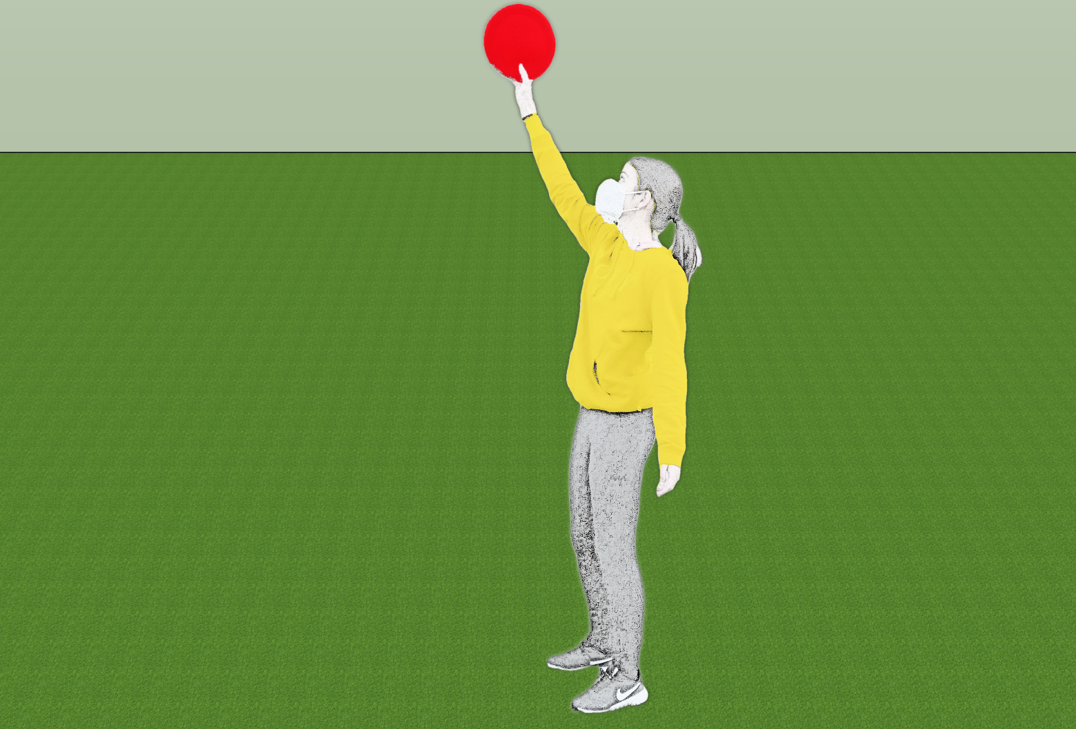 Recibir o disco no aire, sen deixar que toque o chan.