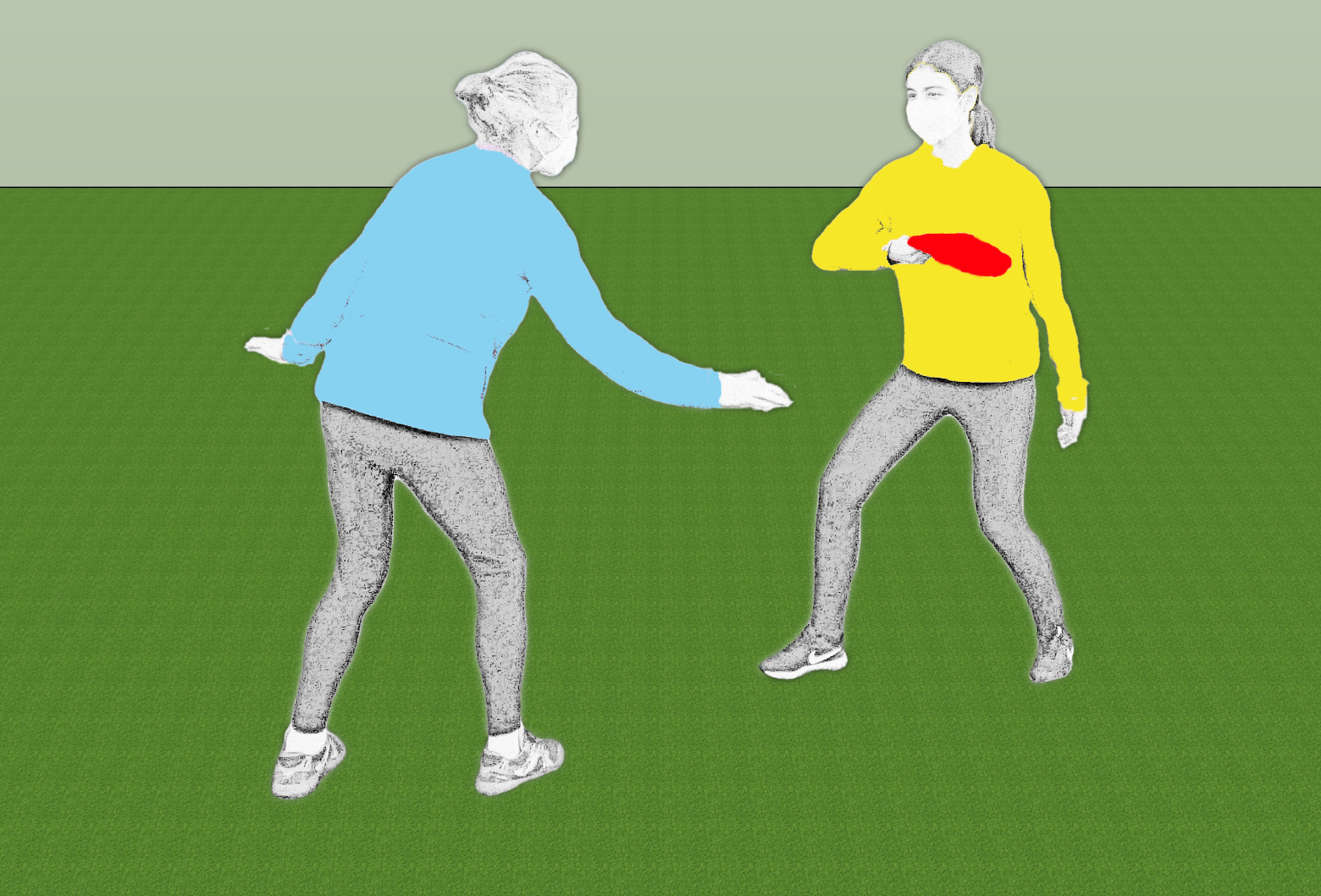 Amagar con facer un pase cara á defensora. Xogo perigoso.