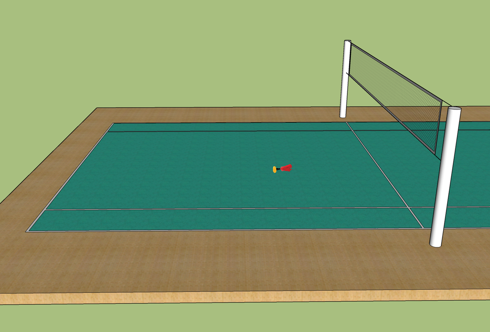 Indiaca sobre a pista