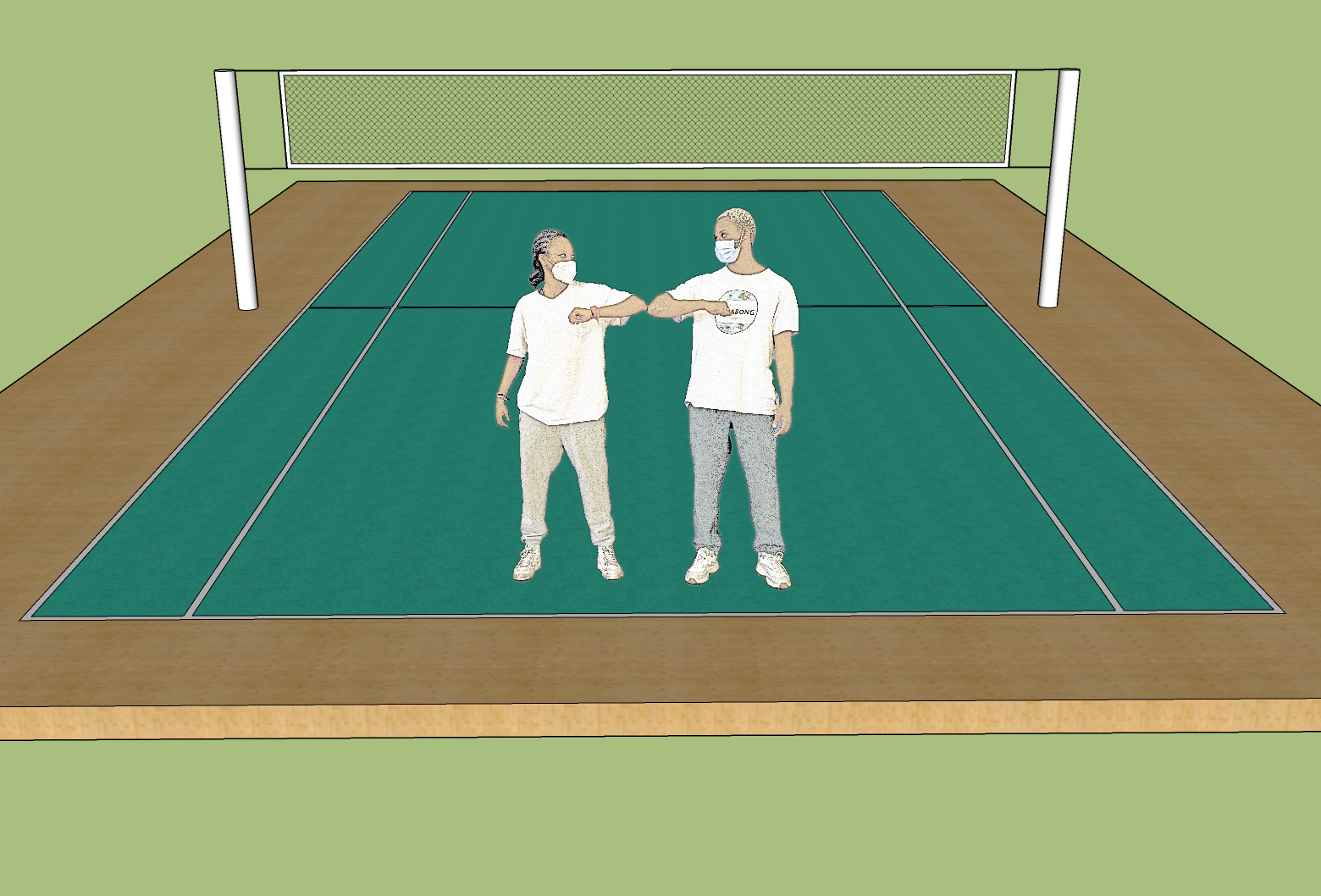 Saudarse ao comezo e remate do partido.