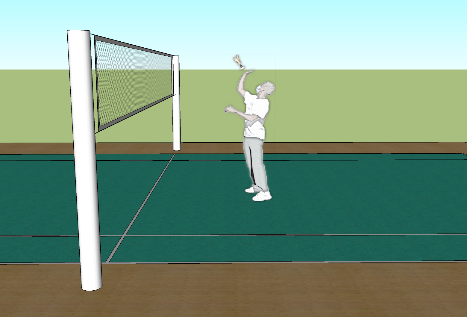 Realizar golpes por riba da cabeza, durante o xogo, non no saque.