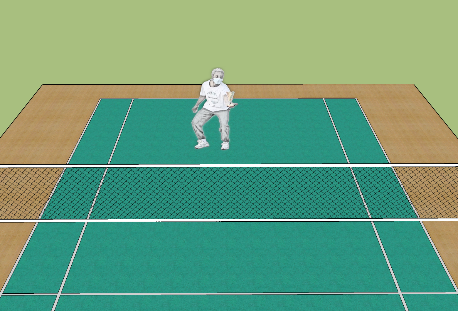 Reter ou parar a indiaca antes de golpeala.