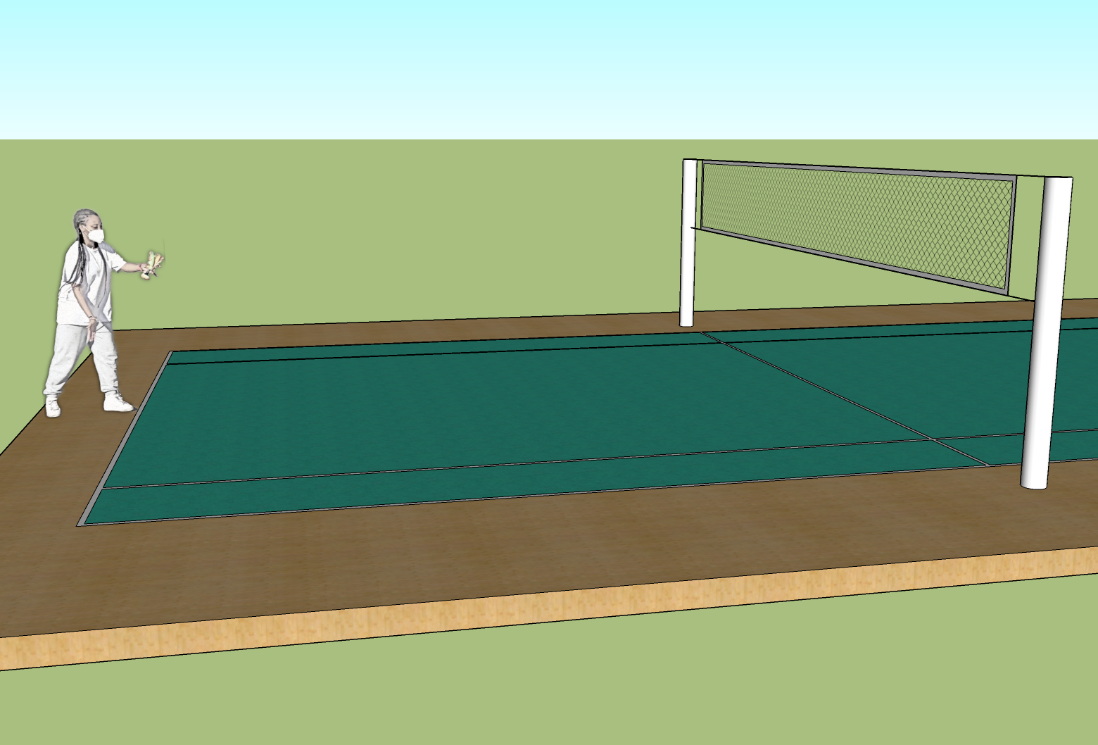 Golpear a indiaca cunha man, no saque e durante o xogo.