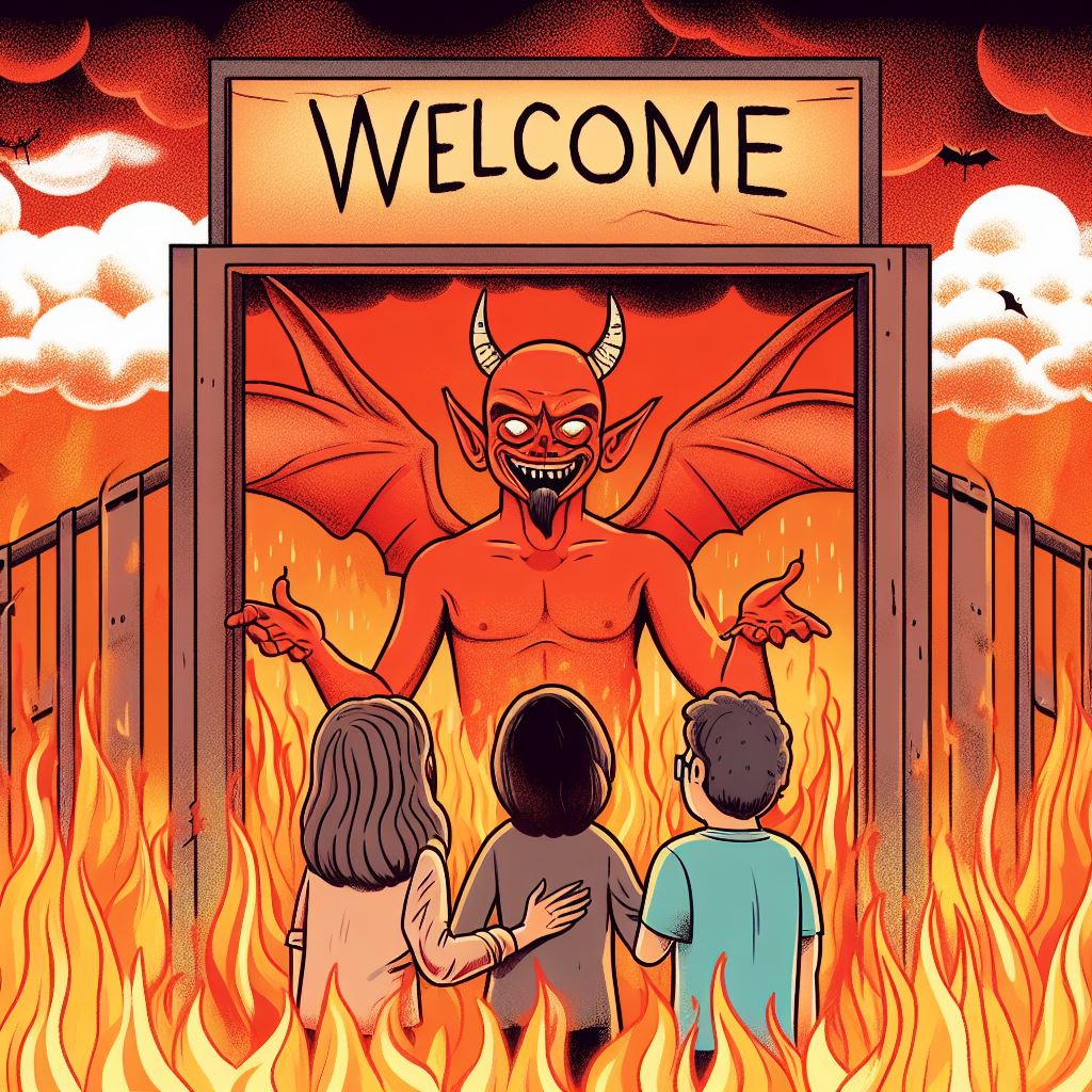 Satanás en el infierno.