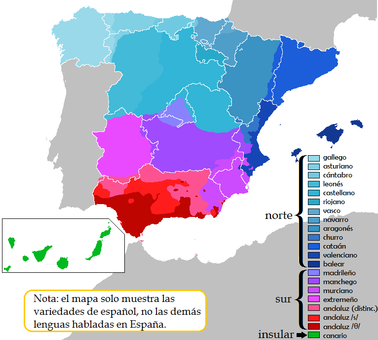 Mapa de los dialectos de España