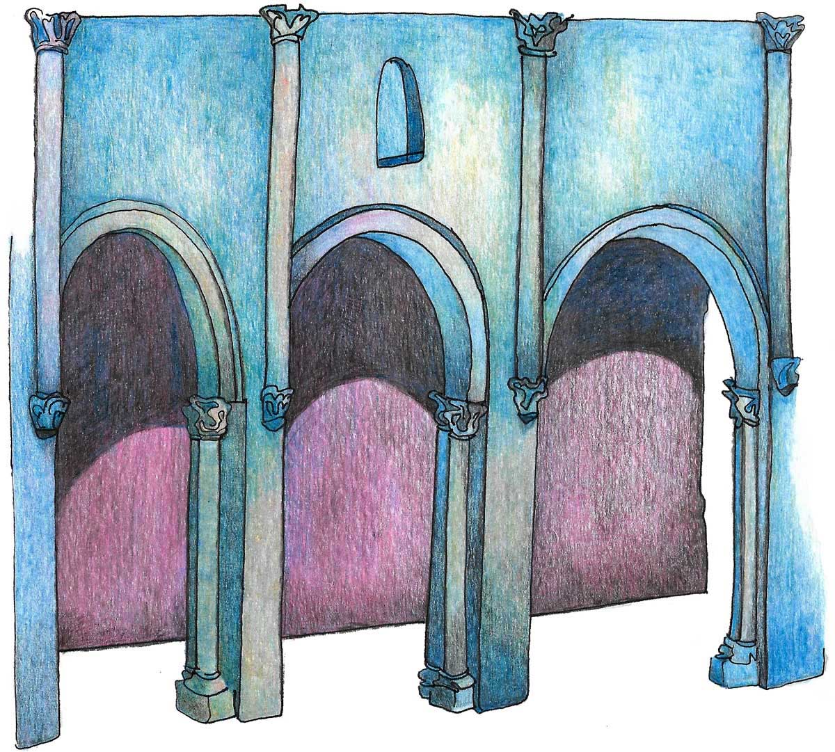 Arcos formeiros do Mosteiro de San Martiño (Pontevedra). Carboeiro, século XII 