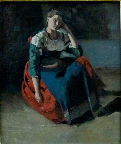 Corot, Camile (1825).  "Muller italiana" [óleo sobre lenzo], Museo do Louvre, París  