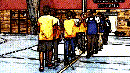 Saúdo ao comezo dun partido de Pinfuvote