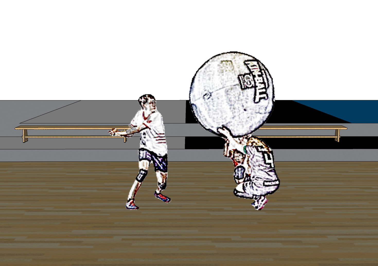 Non estar 3 xogadores/as para facer o trípode antes dun lanzamento