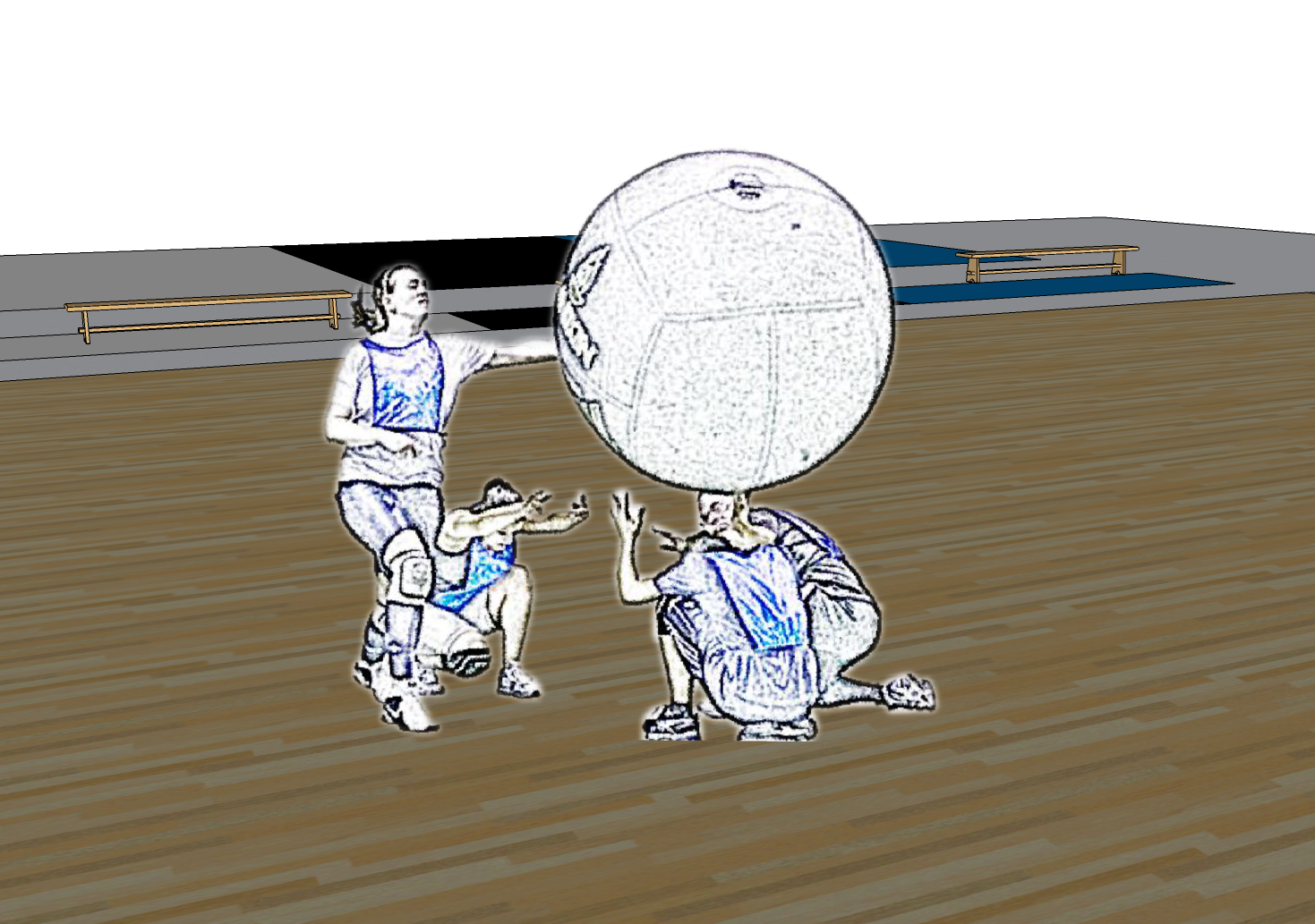 Non estar algún/ha dos/as 3 xogadores/as en contacto coa pelota antes dun lanzamento.