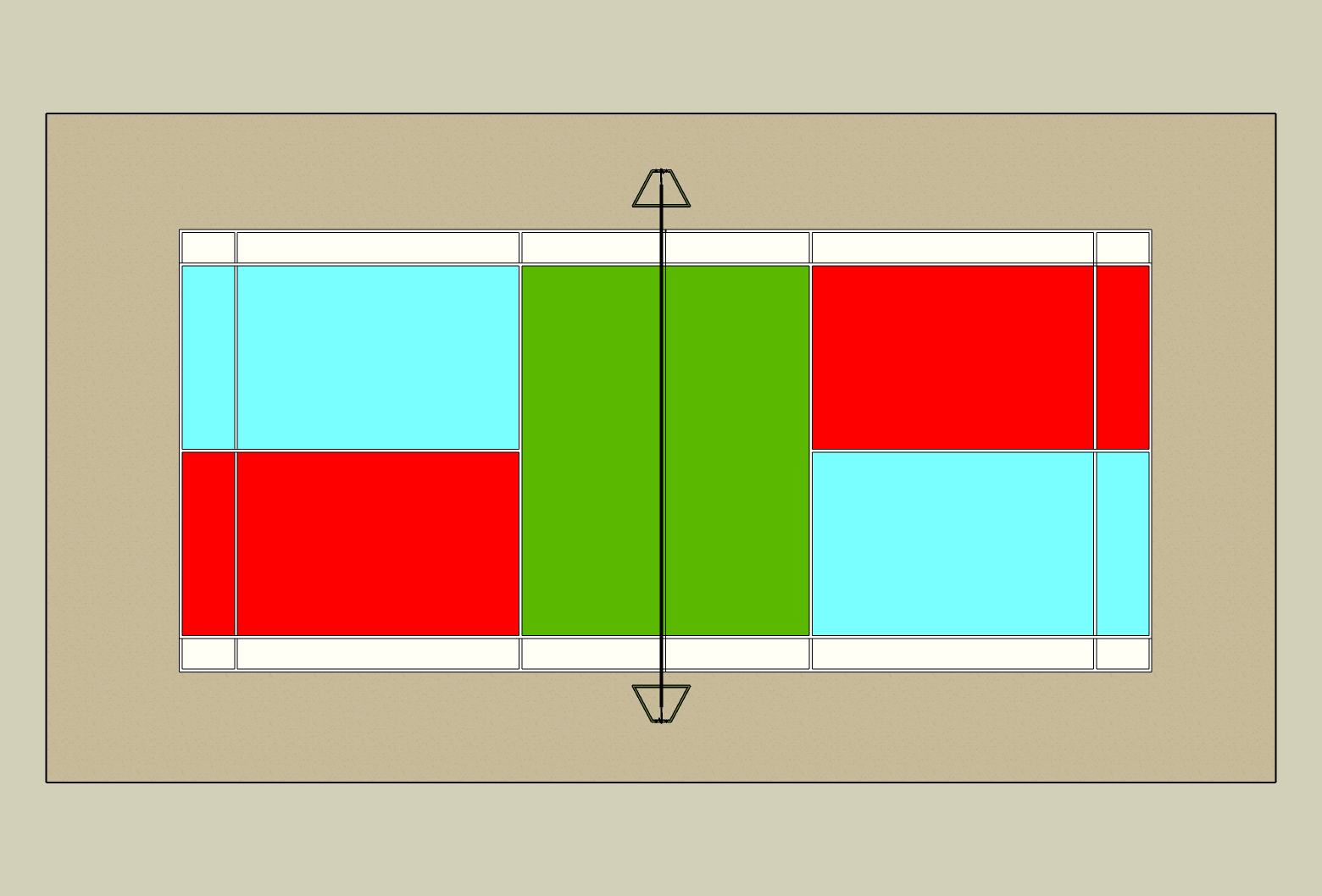 Zonas na cancha de bádminton individuais