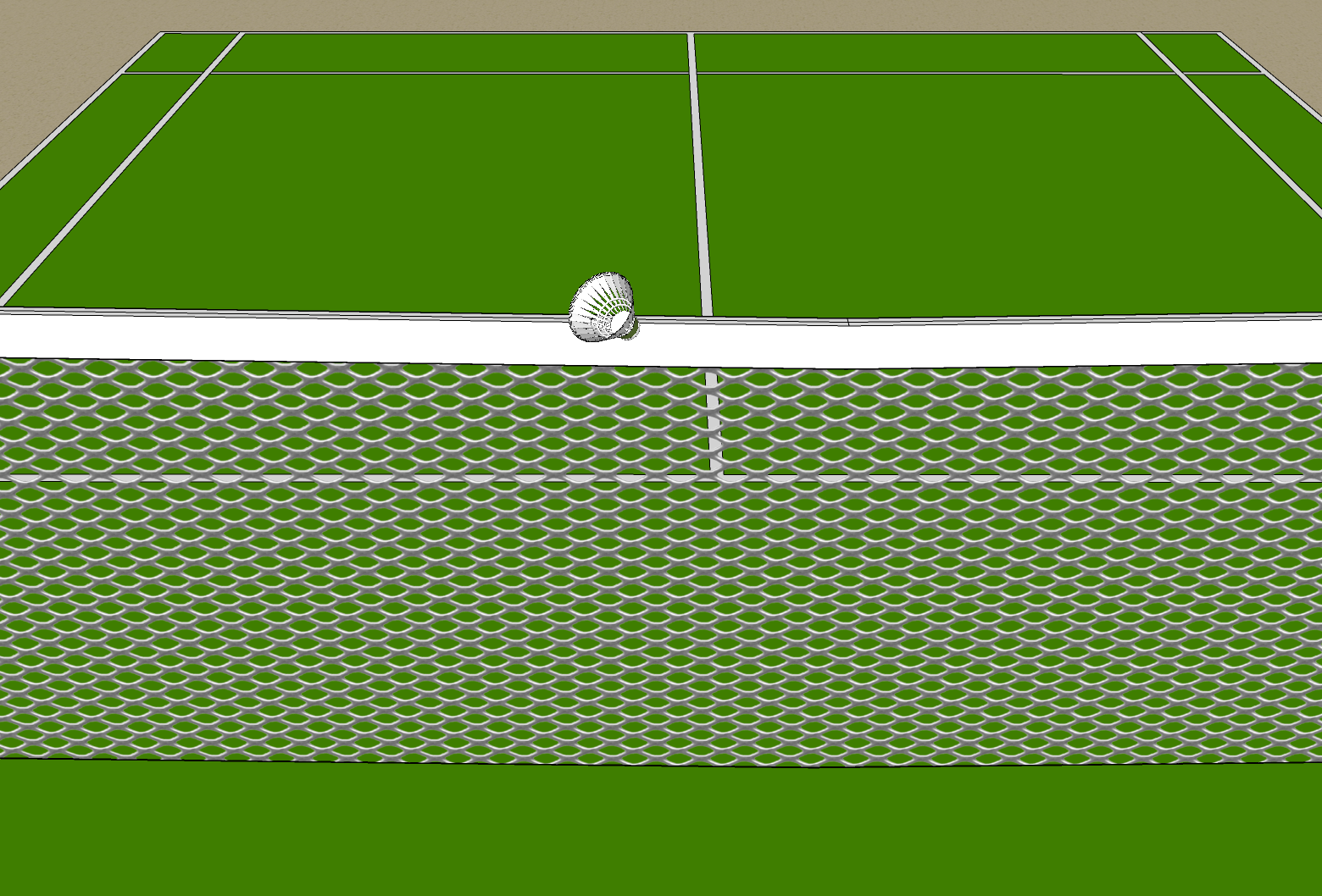 O volante toca na banda branca da rede