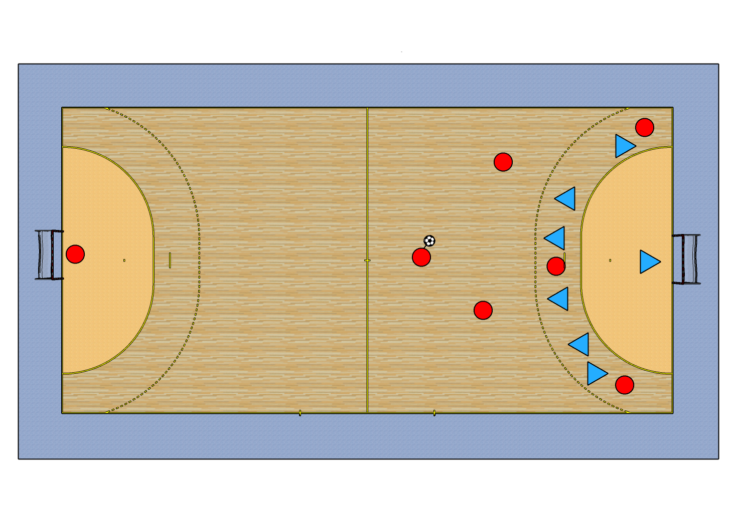 Cancha e equipos de Balonmán