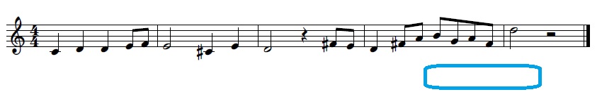 partitura sin armadura e a partir do 2º compás fa# e do #