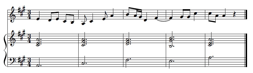 Partitura Partitura voz e piano con acordes