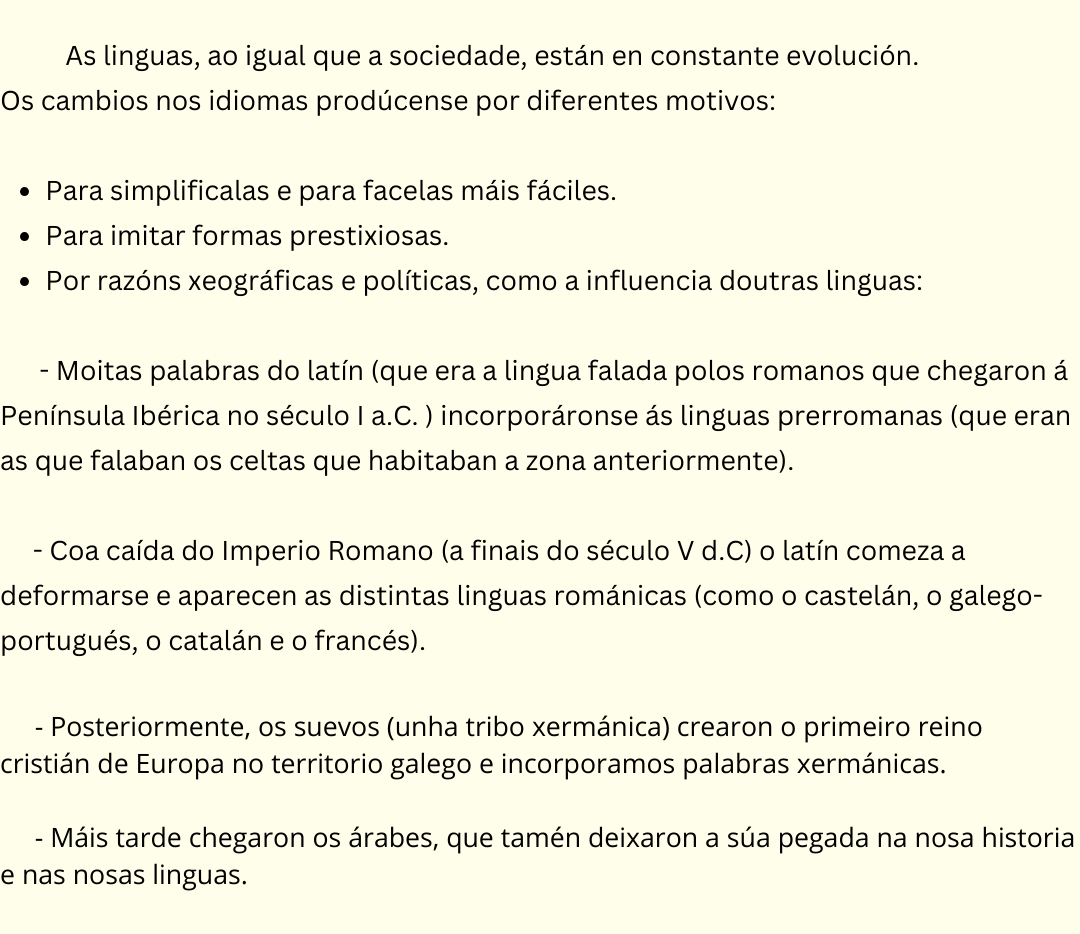 A evolución das linguas