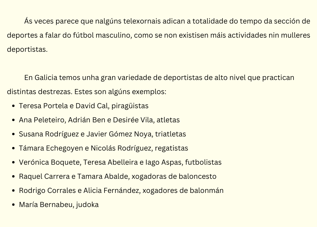 Deportistas en Galicia