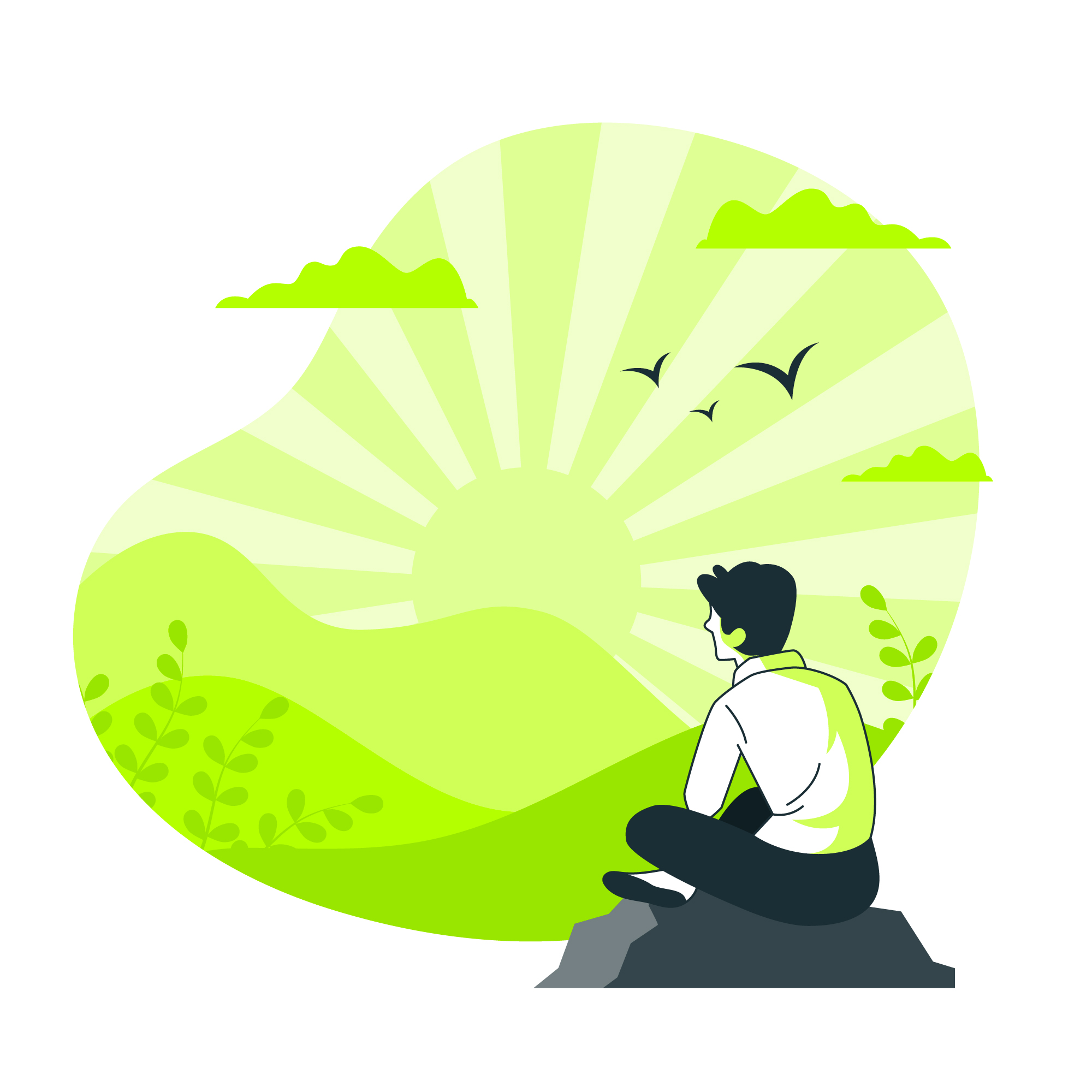 Ilustración del concepto de antes del amanecer