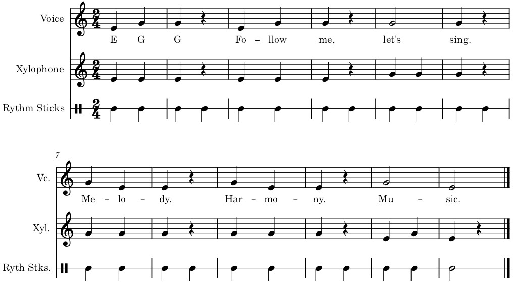 Score to practise reading, memorizing and singing