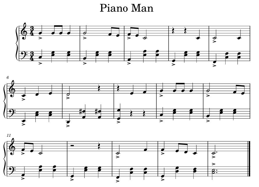 Piano man score